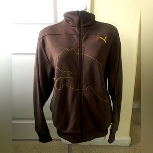 Men’s Puma Zip Up Brown Yellow Track Jacket Medium